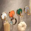 Gancho de Luxo Leve, Sem Furos, Adesivo Forte para Suportar Carga, Porta Adesiva, Pendurar Roupas na Parede Atrás do Banheiro, Gancho Adesivo sem Marcação para Pendurar na Parede