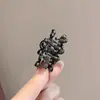 Exquisita Pinza para el Cabello Mariposa con Pedrería Negra para Mujer, Nuevo Pinza Pequeña Superior para Cabello Semirecogido en la Parte Posterior de la Cabeza, Pinza de Tiburón