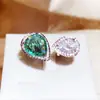 Anillo Ajustable de una Pieza Cao Shi para Mujer, Anillo Ajustable, Joyería de Zirconia Microincrustada con Forma de Gota de Agua, Joyería Noble y Elegante