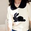 Elegante camiseta básica con cuello de muñeca 2024 Verano nuevo suéter de manga corta abullonada camiseta top de manga corta nicho para mujer