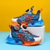 235 Zapatos de Malla Transpirable Estilo Primavera/Otoño para Estudiantes con Hebilla Giratoria Zapatos Deportivos para Niños Zapatos para Niños Medianos y Grandes Venta al por Mayor Uno