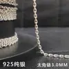 Cadena de eslabones angulares de 3.0 mm de grosor, cadena de collar semiacabada de plata de ley 925, cadena de eslabones cruzados, accesorios de plata para manualidades, cadena larga para suéter