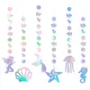 Decoraciones de Actividades de Temporada de Regreso a Clases con Temática Oceánica de Verano para Jardín de Infantes Adornos Colgantes de Cumpleaños Medusas Burbujas Banderines