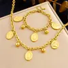 Moda Transfronteriza Chapado en Oro Retro Acero Inoxidable Figura Ovalada Moneda Colgante Cadena Joyería Traje