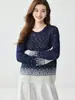 Suéter de Cashmere Feminino Céu Estrelado Degradê Gola V Camada Interna Malha Quente Moda Casual Elegante Amigo da Pele Camada Base Tricô