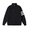 Cárdigan de Punto Holgado para Hombre, Chaqueta Suéter Rayada Roja de Otoño e Invierno, Suéter con Cremallera, Abrigo Cardigan de Punto para Hombre