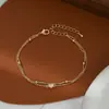Joia de Mão Personalizada Banhada a Ouro Real para Mulheres, Pulseira de Amor Estilo Metal Design de Nicho, Pulseira Simples e Versátil Atacado