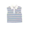 Polo Infantil sin Mangas con Cuello Camisero 2026 Verano Polo Rayado para Niños y Niñas Uniforme Escolar al por Mayor para Estudiantes de Primaria