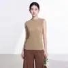 Diseño de top básico Miyake, nicho y femenino, chaleco sin mangas, prenda exterior, capa base, camiseta de moda y versátil