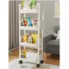 Pequeño estante de almacenamiento con ruedas para uso doméstico, organizador de bocadillos de varios niveles de pie, almacenamiento para sala de estar, perchero para mochilas, carrito móvil para frutas y verduras de cocina