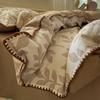 Conjunto de Cama de Algodão Puro Escovado Outono e Inverno Quatro Peças Lençóis de Cama Grossos de Algodão, Lençóis de Cama com Elástico, Capas de Edredom, Conjunto de Roupa de Cama de Três Peças