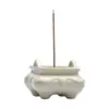 Quemador de Incienso Cerámico de Cuatro Patas Estilo Chino Quemador de Incienso Pequeño para Ceremonia del Té para Uso en Interiores en Casa con Soporte para Cenizas de Plantas para Varillas de Incienso