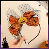 Diadema de Halloween para Niños Sombrero de Malla de Bruja Diadema de Calabaza Fantasma Accesorios para Disfraces de Fiesta Cosplay