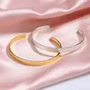Lele Joias Estilo Coreano Unissex Aço Titânio Moderno Dourado Aberto Simples Pulseira com Superfície Côncavo-Convexa, Mais Vendido na Amazon