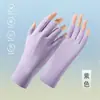 Guantes de Protección Solar para Mujer con Dedos Medios Descubiertos Guantes Finos Transpirables Antideslizantes para Mujer con Protección Ultravioleta para Conducir y Montar