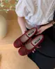 Sapatos Femininos Estilo Francês Inspirados em Chanel com Salto Escondido, Bico Quadrado, Laço, Sapatos Mary Jane, Bloqueio de Cores Simples, Sapatilhas Baixas