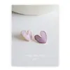 Brincos Dopamina Agulha de Prata S925 Cor de Doce Fresco Doce Amor Brincos Roxos Stud Menina Brincos Rosa Branco
