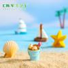 Decoración de Micro Paisaje Tabla de Surf Velero Concha Marina Ave Marina Adornos Serie Playa Oceánica Costera Adornos Pequeños Hechos a Mano