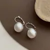 Zapatos Clásicos de Tacón Alto, Aretes Metálicos Cepillados Mate, Estilo Francés Retro de Nicho, Lujo Ligero, Aretes de Moda y de Alta Gama