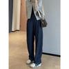 Estilo Old Money Moda Retrô Calça Banana de Perna Larga em Tencel Linho para Mulheres, Calça Casual Emagrecedora 25 Primavera/Verão X0317K