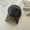 Gorra de Béisbol Lavada Estilo Americano Vintage Desgastada con Personalidad y Diseño de Moda, Gorra Unisex con Letras Que Hace que la Cara Parezca Más Pequeña, Genial y a la Moda