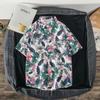 Camisa Delgada de Verano para Playa con Protección Solar Camisa Holgada Floral Hawaiana de Manga Corta para Hombre y Mujer Pareja Chaqueta Apilada