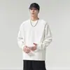 Sudadera de manga larga con cuello redondo para hombre, nuevo estilo otoño 2026, diseño de bloques de color estilo americano con costuras visibles, top casual texturizado