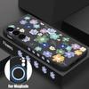 Funda Magnética de Flor de Pantalla Completa para Samsung S24Ultra S23 Imitación Líquida S22 Borde Recto Funda Protectora Resistente a Caídas