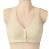 Ropa interior para mujer de nuevo estilo, con botones frontales brillantes, sujetador tipo chaleco de algodón fino y suave para mujeres de mediana edad y mayores, sin aros, talla grande