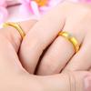 Anillo de pareja de latón chapado en oro, estilo vietnamita, con arena dorada, estilo coreano, con incrustaciones de diamantes en forma de corazón.