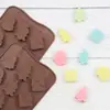 Molde de silicona al por mayor de 15 cavidades, árbol de Navidad, regalo, chocolate, cubitos de hielo, molde para hielo, stand de cera de laca de fuego