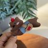 Nuevo Lindo Perro de Tela Pinza de Agarre Tira Pinza de Tiburón Rayada Pinza Perezosa Cuadros Accesorios para el Cabello Estilo Universitario Fresco y Dulce