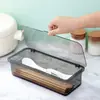 Caja de Almacenamiento para Palillos de Cocina Doméstica Transparente Visible con Drenaje Jaula para Palillos Alargada a Prueba de Polvo Tubo para Palillos Almacenamiento de Cubiertos