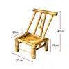 Silla de Bambú Antigua con Respaldo, Silla de Bambú para el Hogar, Silla de Ratán de Bambú Tejida a Mano, Taburete de Bambú para Ocio en el Balcón