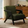 Silla Richard Estilo Chino Sofá Individual para Sala de Estar Silla de Sofá de Diseñador Balcón Retro Francés Ocio Silla de Sofá de Madera Maciza