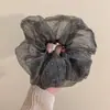 Goma para el pelo de Gipsófila~ Burbuja de Gasa Brillante con Pedrería Cuerda para el pelo a rayas de alta gama Estilo Retro Francés Goma para el pelo estilo Ins Coreano
