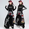 Traje de jazz para niña, moderno cuello alto para niña, conjunto de baile negro corto, atuendo de actuación de jazz, baile callejero para mujer