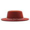 AliExpress wish Amazon ebay nuevo sombrero para parejas para hombre y mujer sombrero de lana de copa plana y ala plana sombrero de jazz