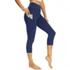 Nuevos Leggings Capri de Malla para Mujer de Estilo Europeo y Americano, Cintura Alta, Alta Elasticidad, Bolsillo, para Entrenamiento Yoga Verano Xy643