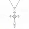 Collar de Plata 925 con Cruz para Mujer, Cadena Clavicular de Plata Pura, Colgante Simple Estilo Coreano, Regalo de Cumpleaños, Joyería para Pareja