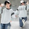 Moletom Pulôver Tendência Streetwear Infantil para Primavera e Outono Gola Redonda Novo Look de Outono para Meninos Mais Velhos