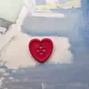 Botones Lindos de Dibujos Animados Redondos en Forma de Corazón con Estampado de Manzana para Diarios DIY, Decoraciones Cuadriculadas Vintage, Se Pueden Mezclar y Combinar
