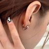 Pendientes Geométricos Simples Estilo Coreano Pendientes de Acero de Titanio Nicho Alta Gama Lujo Ligero Acero Inoxidable Pendientes Elegantes Geniales de Tendencia