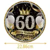 Festa de Aniversário Série Ouro Negro 60 Anos Garfo Colher Prato Conjunto Louças Suprimentos Diário Festival Casamento Louças de Casamento