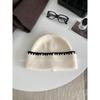 Gorro Tricotado Simples Estilo Universitário Coreano para Mulheres, Gorro de Lã Quente para Outono e Inverno, Sensação de Inverno de Alto Nível, Circunferência Grande da Cabeça, Faz o Rosto Parecer Menor