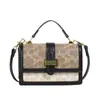 Bolsa retrô de alta qualidade feminina 2025 nova bolsa feminina de comércio exterior moda contraste cor impressão bolsa de ombro portátil bolsa crossbody