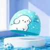 Touca de Silicone para Natação Infantil, Proteção para Ouvidos, Impermeável, Não Apertada, Silicone para Cabelo Longo Confortável, Touca Cartoon para Meninas e Meninos, Touca Cartoon Profissional para Bebês
