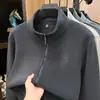 Sudadera gruesa con forro polar de doble cara para hombre, nueva colección otoño/invierno 2026, cuello alto de alta calidad, con cremallera, informal y cálida, ropa de abrigo