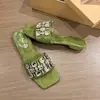 Primer Encuentro Jifa Zapatillas de Tacón Bajo Francesas para Mujer Verano Ropa de Exterior 2026 Nuevo Estilo con Faldas Sentido de Alta Gama Zapatillas Planas con Pedrería