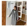 Novo Trench Coat Longo Primavera e Outono, Blazer Casual de Comprimento Médio, Jaqueta Slim-Fit Estilo Britânico para Mulheres